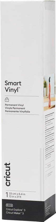 Cricut Smart Vinyl Permanent 33X640Cm 1 Sheet (White); Works without a cutting mat – just load & go!; Dishwasher friendly; Weather-resistant, ideal for outdoor projects; For Cricut Explore® 3 & Cricut Maker® 3